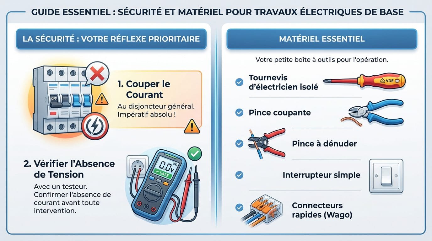 Matériel de sécurité électrique avec testeur de tension et disjoncteur