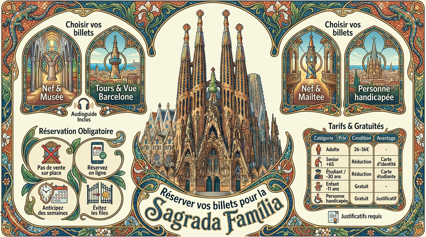 Vue magnifique de la basilique Sagrada Família à Barcelone sous un ciel bleu