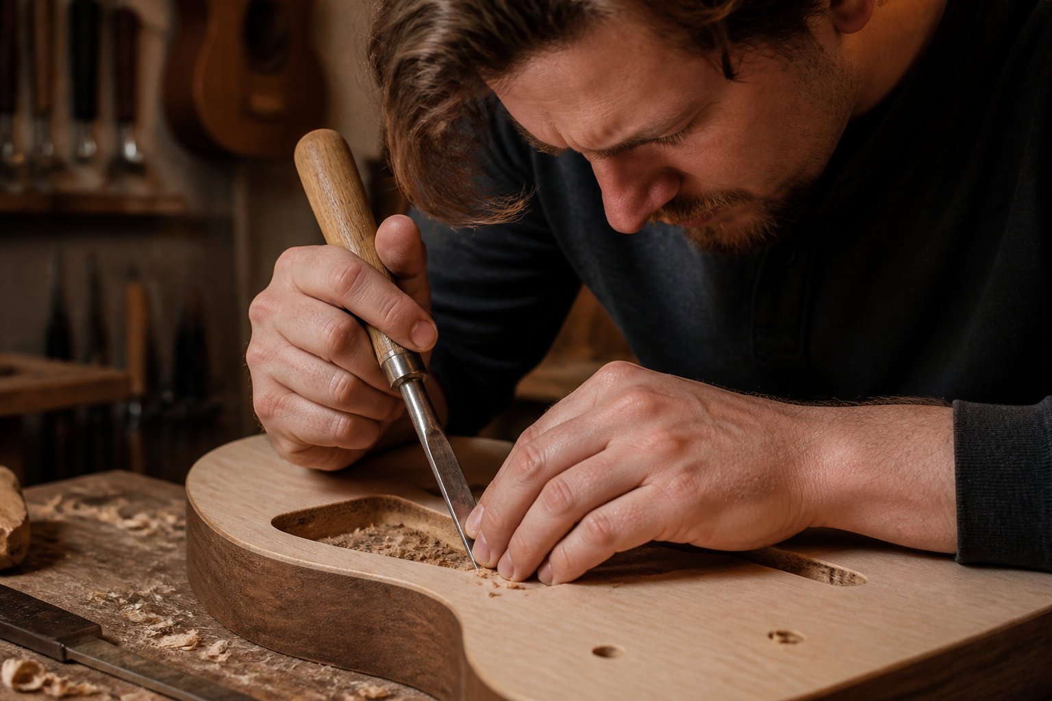 Quelles étapes pour transformer du bois en guitare ?